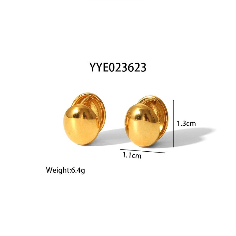 Ins New Hand-Polished Three-Dimensional Ear Clip Double-Sided Casting Stainless Steel Ear Buckle Ear Jewelry - Image 4